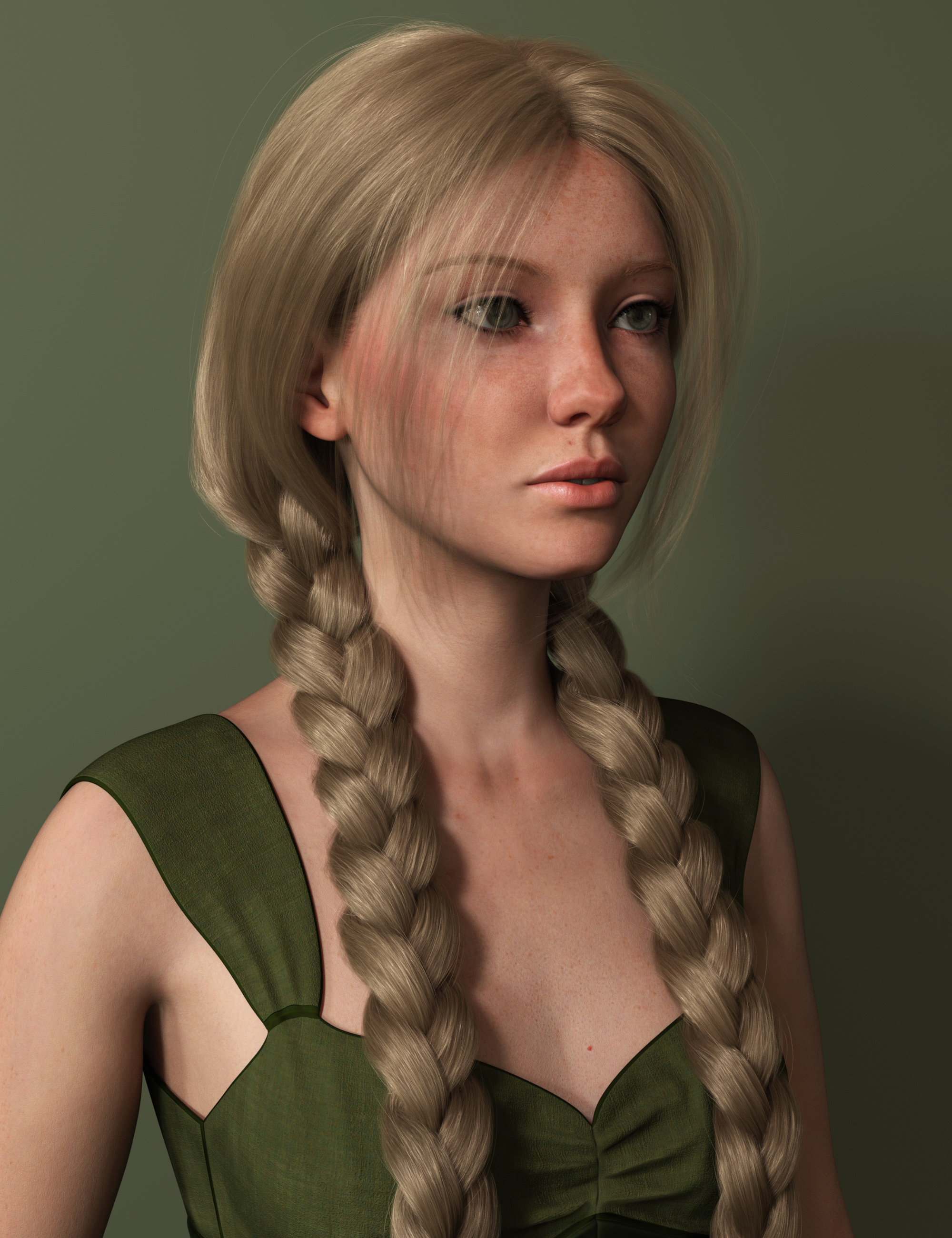 Long Braids Hair for Genesis 9 by: outoftouch, 3D Models by Daz 3D