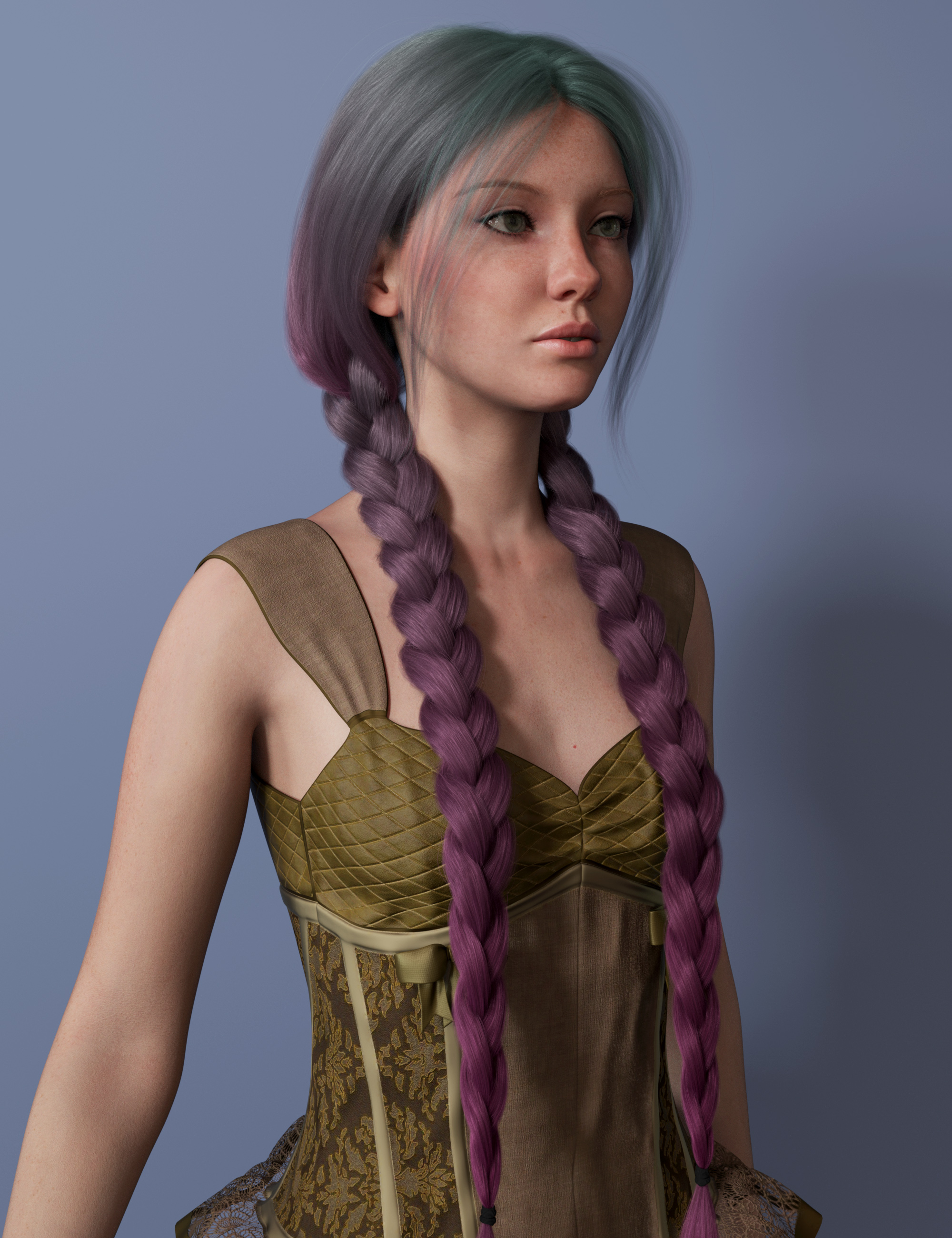 Long Braids Hair Color Expansion by: outoftouch, 3D Models by Daz 3D