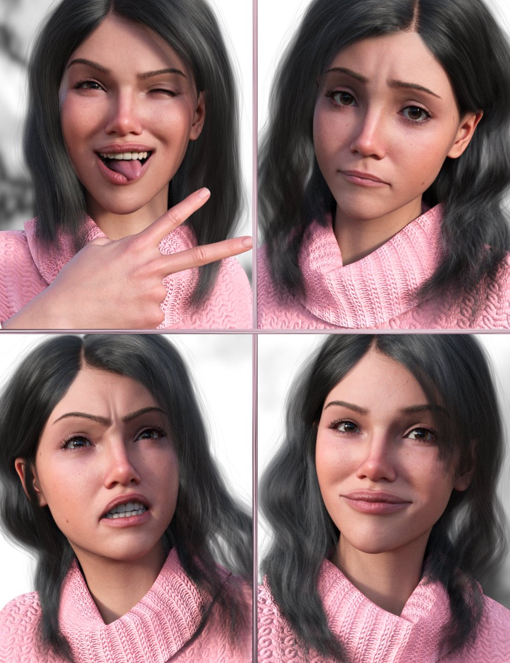 JW Her Feelings Expressions for Mira 9 by: JWolf, 3D Models by Daz 3D