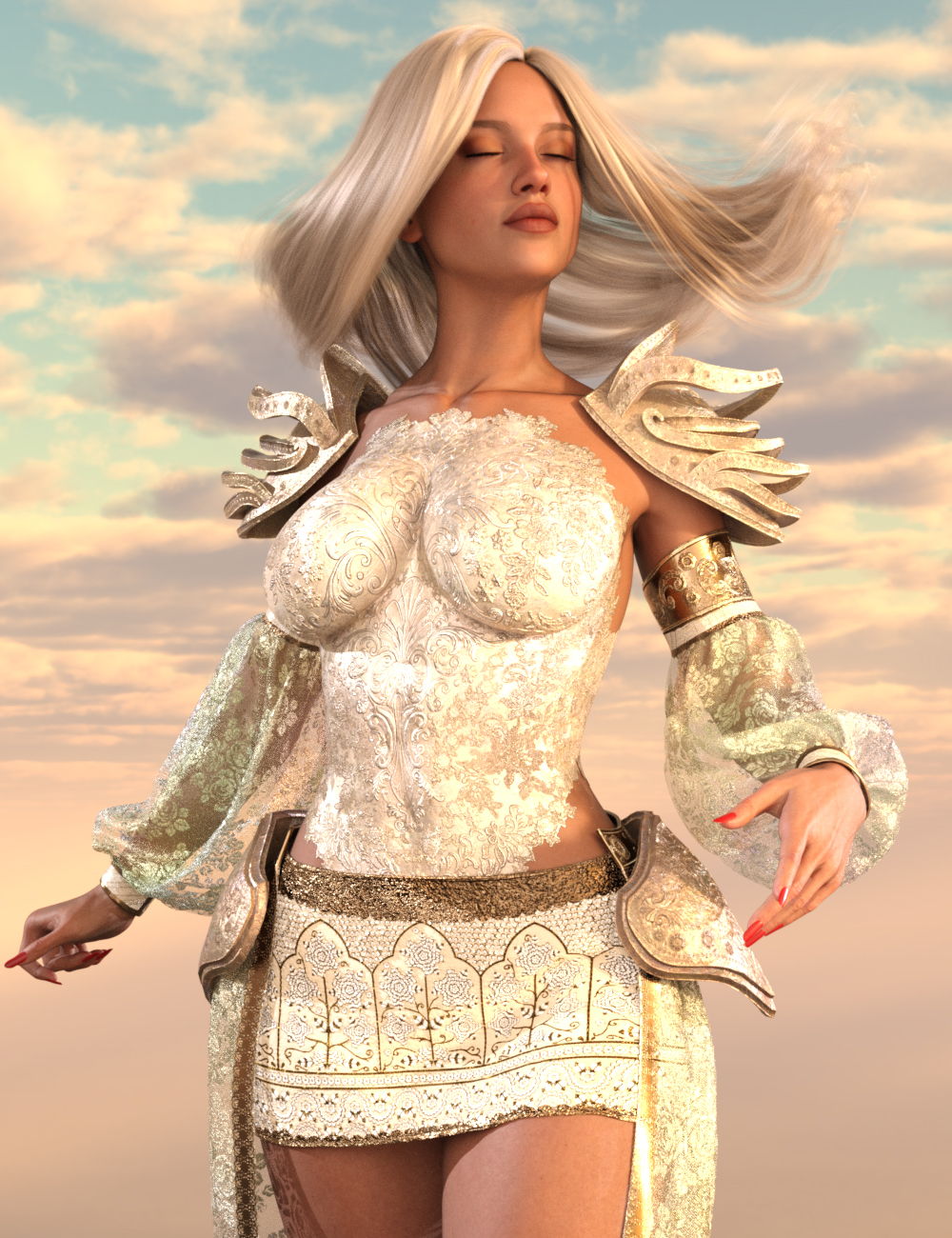 ZK dForce Hera Outfit for Genesis 9 by: ZKuro, 3D Models by Daz 3D