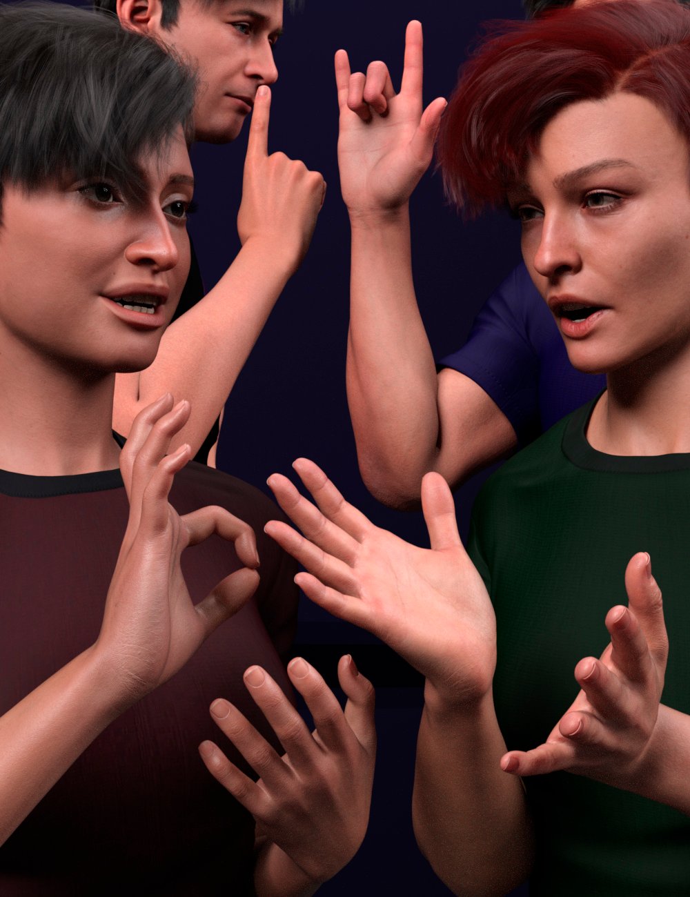 Dialogue Gestures Emblematic and Metaphoric for Genesis 9 by: dobit, 3D Models by Daz 3D