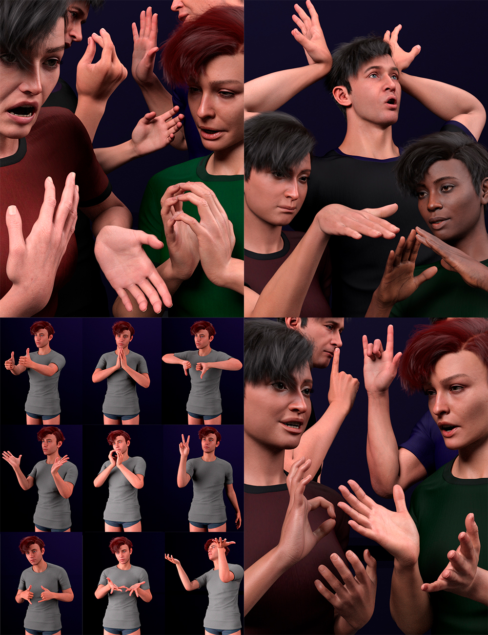 Compendium of Dialogue Gestures for Genesis 9 Bundle by: dobit, 3D Models by Daz 3D
