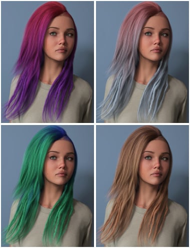 Sidecut Hair and Dreads Color Expansion | Daz 3D