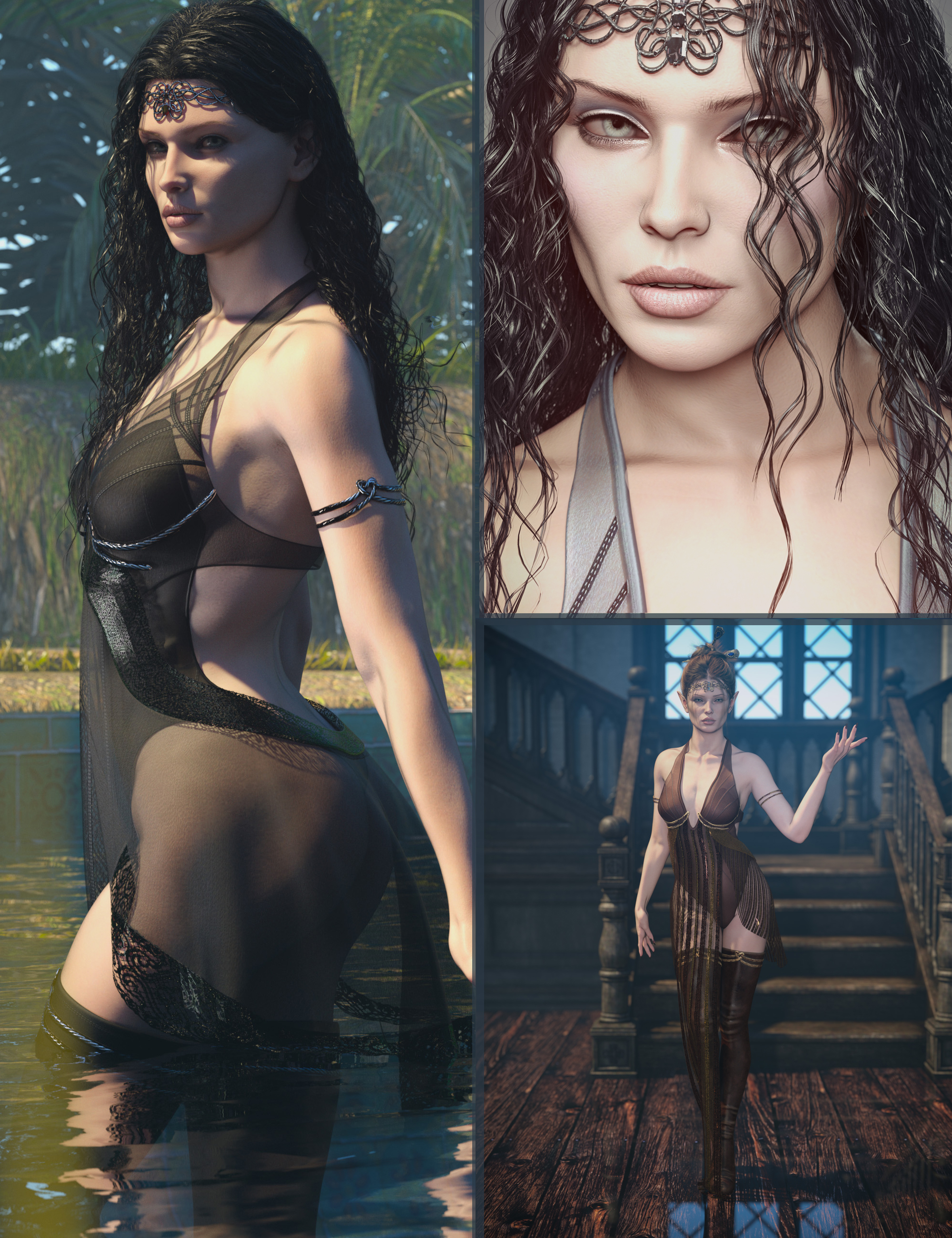 CB Sana Character, Clothing and Texture Expansion Bundle for Genesis 9 by: CynderBlue, 3D Models by Daz 3D