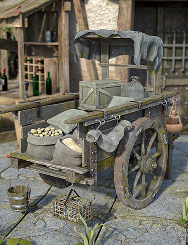 Medieval Handkart | Daz 3D