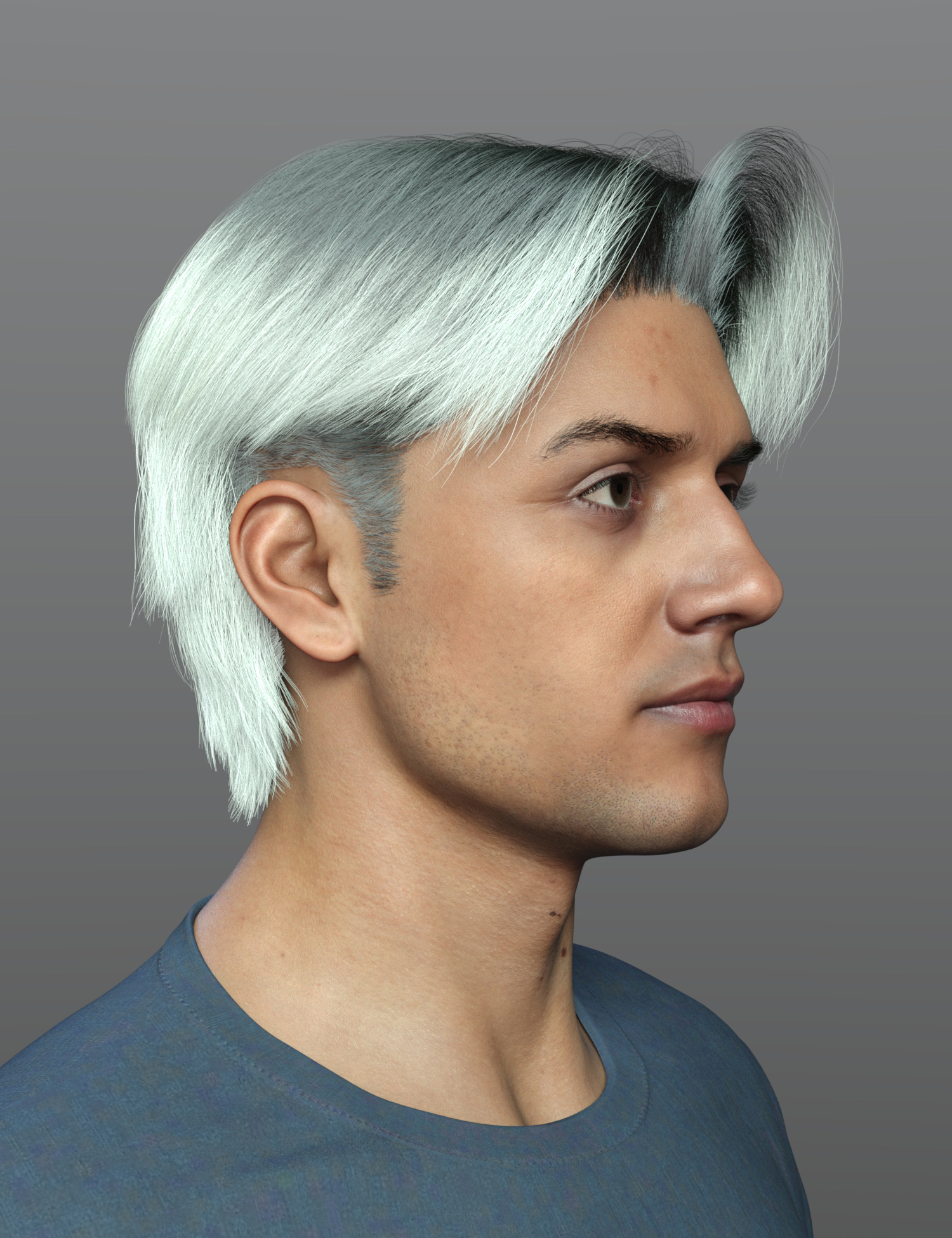 dForce SPR Mid Split Hair for Genesis 9 by: Sprite, 3D Models by Daz 3D