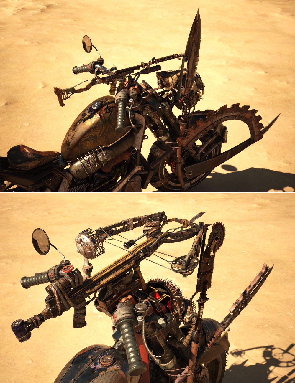 XI Modular Post Apocalyptic Motorcycle Weapons by: Xivon, 3D Models by Daz 3D