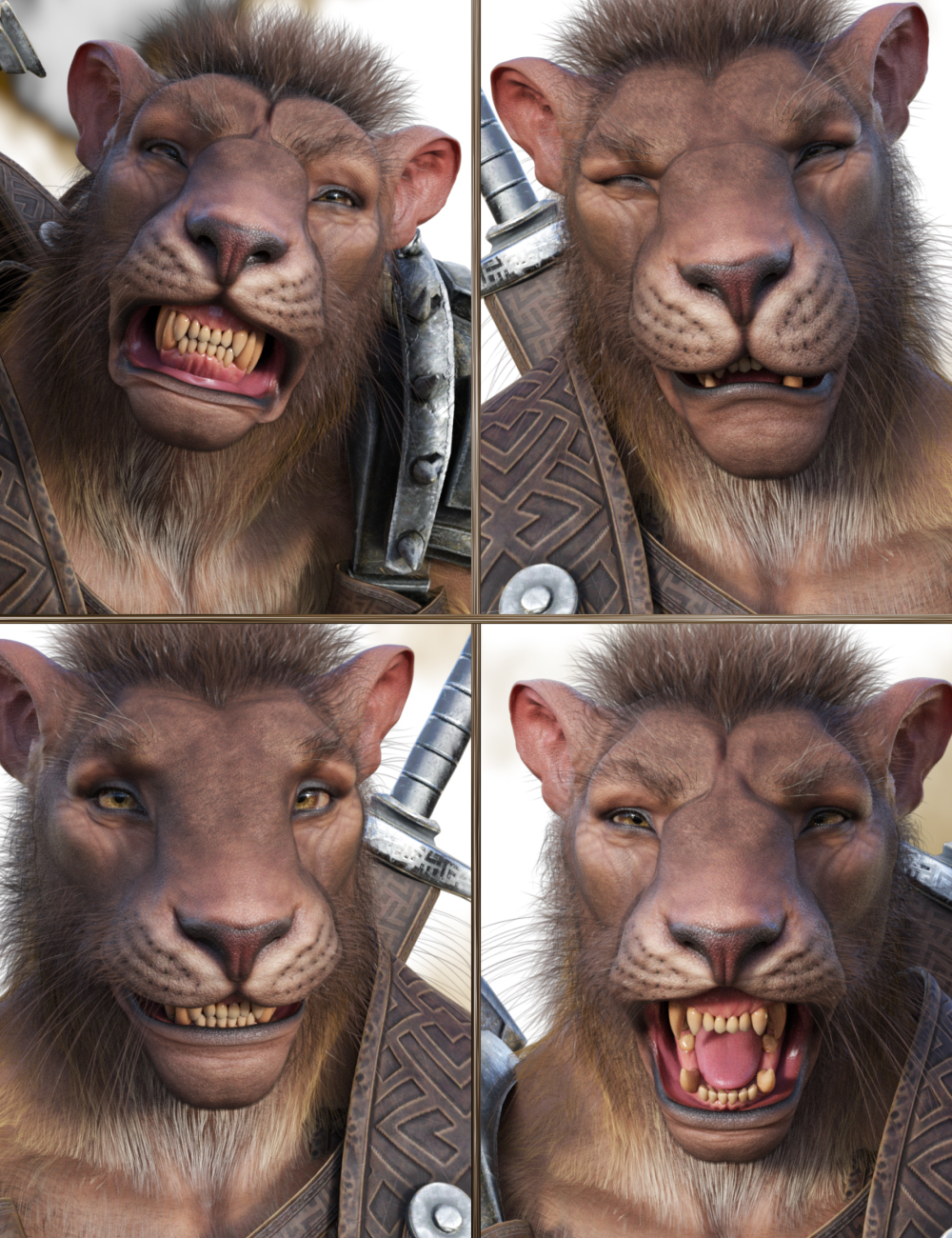 JW The Lion Expressions for Lahr the Lion by: JWolf, 3D Models by Daz 3D