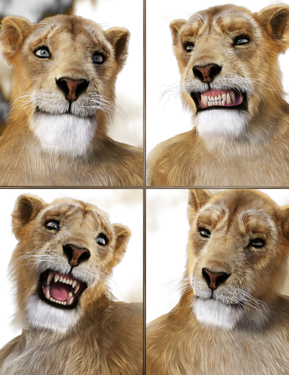 JW Expressions for Niketa the Lioness by: JWolf, 3D Models by Daz 3D