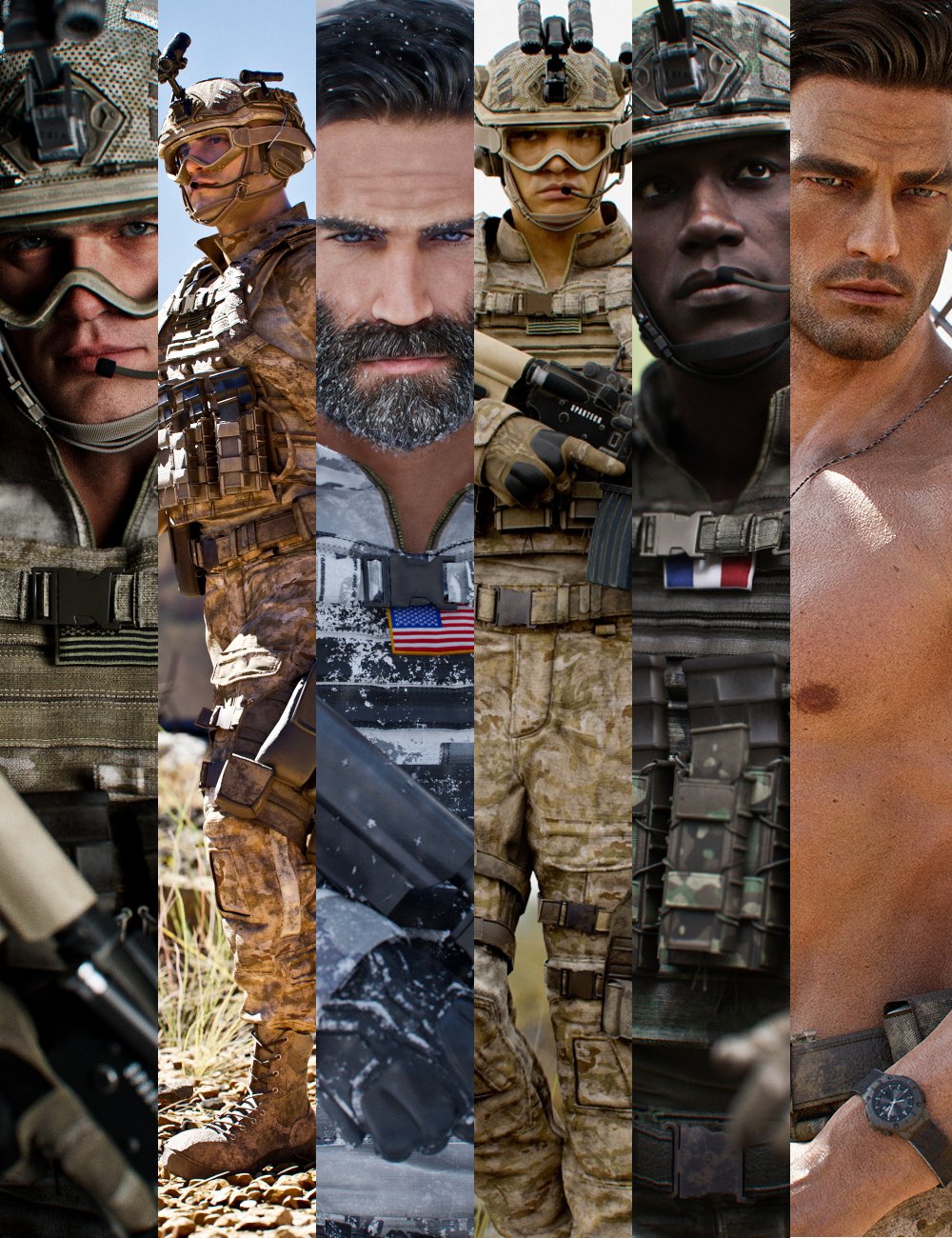 MI Modern Military Combat Uniform Bundle by: mal3Imagery, 3D Models by Daz 3D