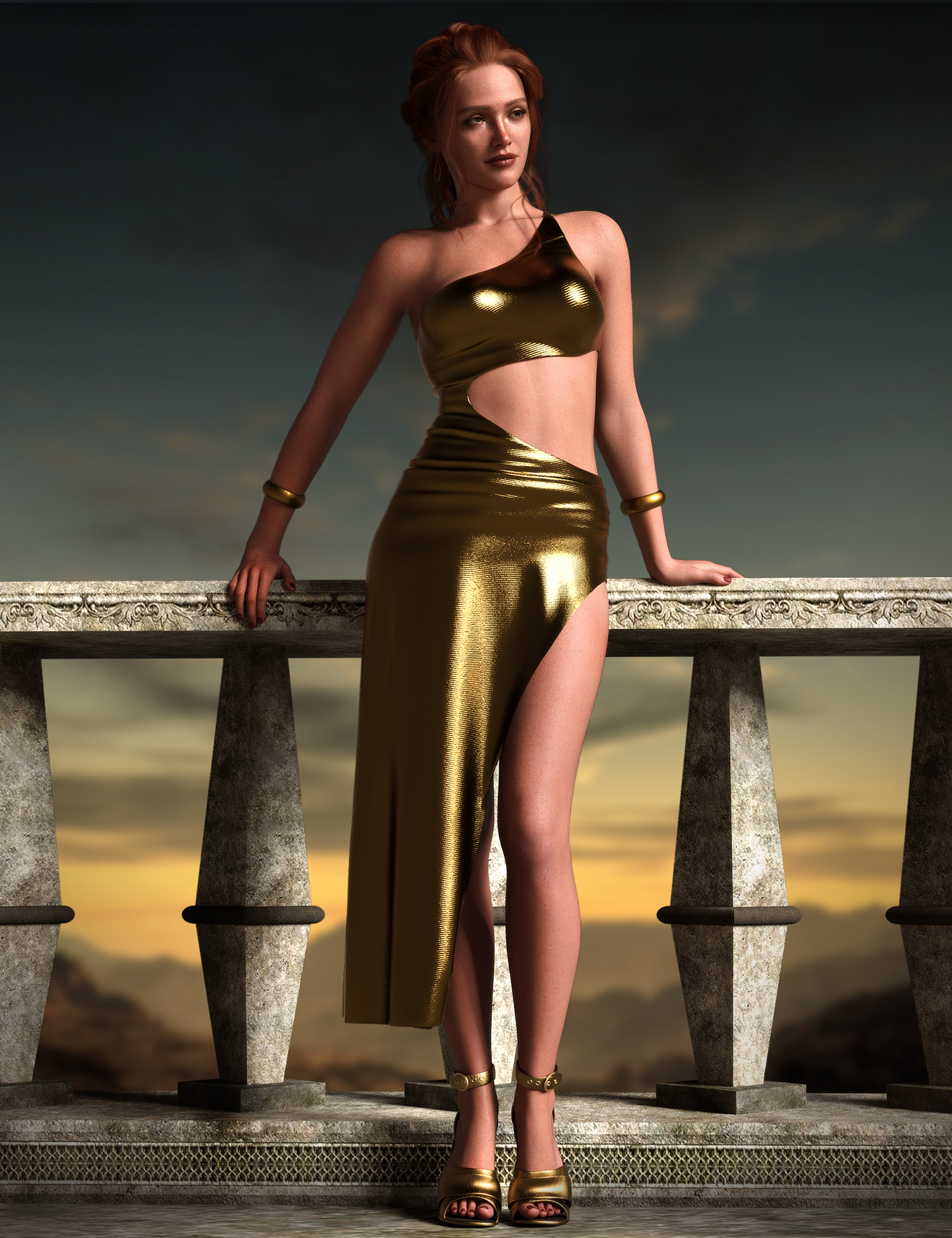 dForce Elegance Outfit Set for Genesis 9 by: MytilusProShot, 3D Models by Daz 3D