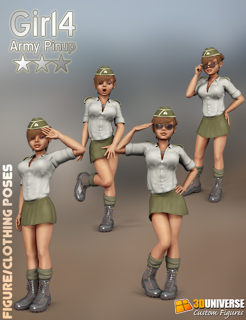 Girl 4 Army Pinup by: 3D Universe, 3D Models by Daz 3D