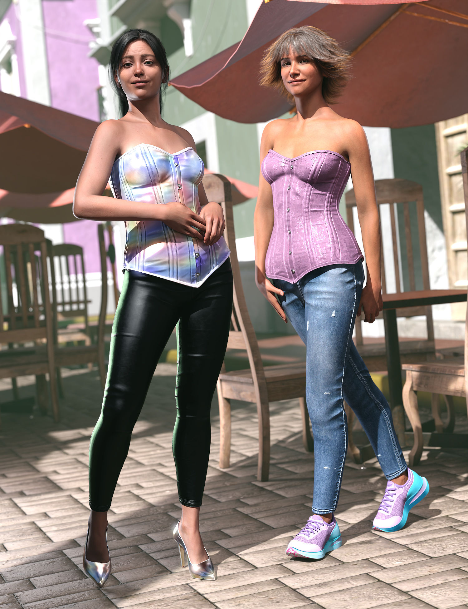 Skinny Jeans Outfit for Genesis 9 by: Barbara BrundonUmblefugly, 3D Models by Daz 3D