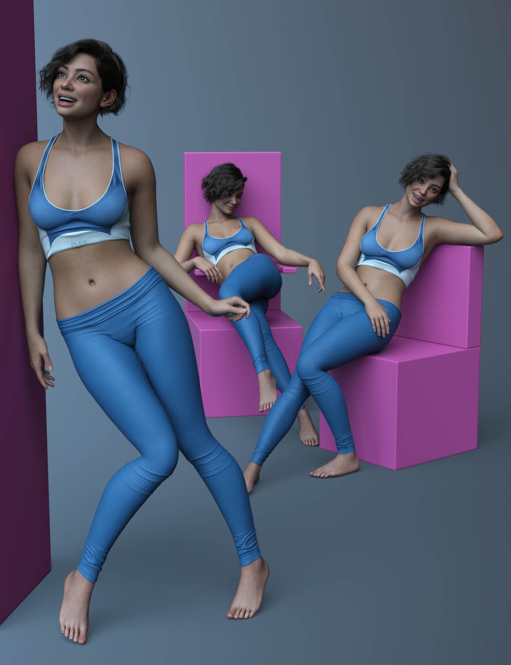 CDI Bad Posture Poses for Genesis 9 Feminine by: Capsces Digital Ink, 3D Models by Daz 3D