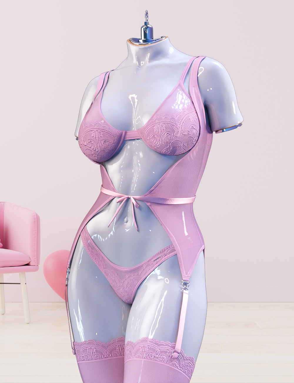 X Fashion Soft Touch Lace Lingerie for Genesis 9 by: xtrart-3d, 3D Models by Daz 3D
