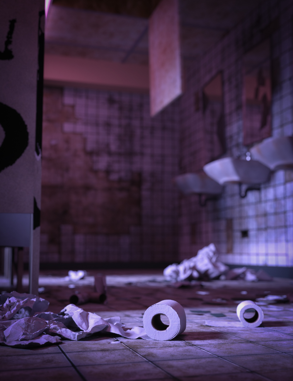 Toilet Paper On The Floor by: Dreamlight, 3D Models by Daz 3D