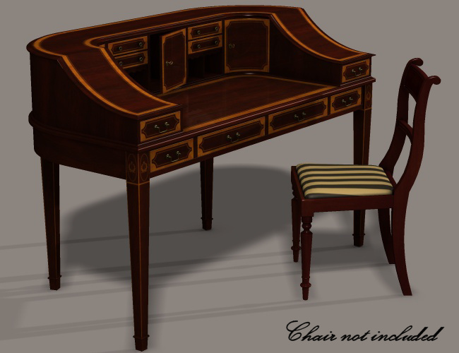 Carlton House Desk by: Ness Period Reproductions, 3D Models by Daz 3D
