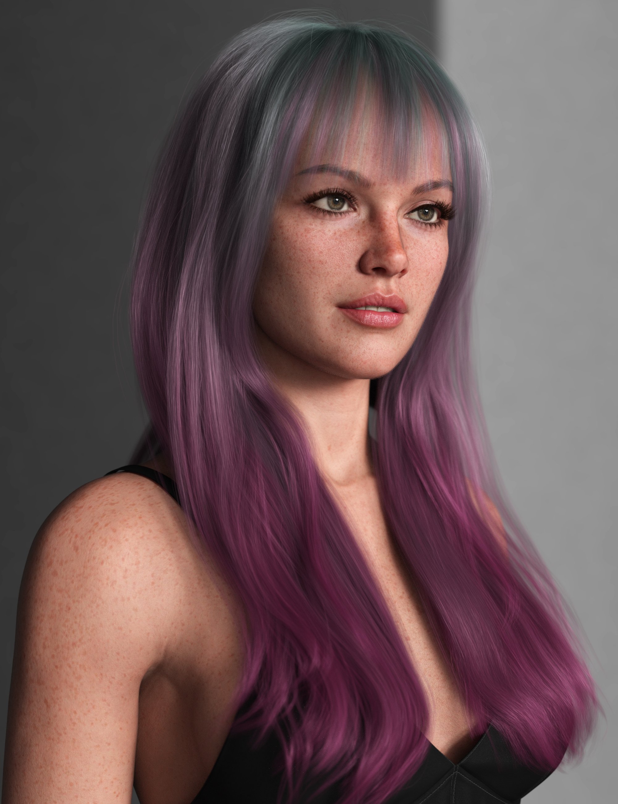 Long Hair and Bangs Hair Color Expansion by: outoftouch, 3D Models by Daz 3D