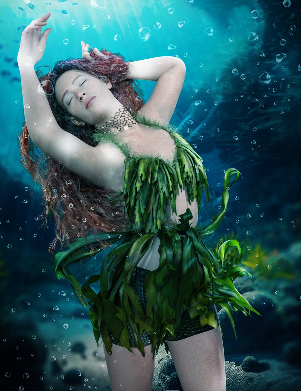 dForce From The Ocean Outfit for Genesis 9 by: fefecoolyellow, 3D Models by Daz 3D