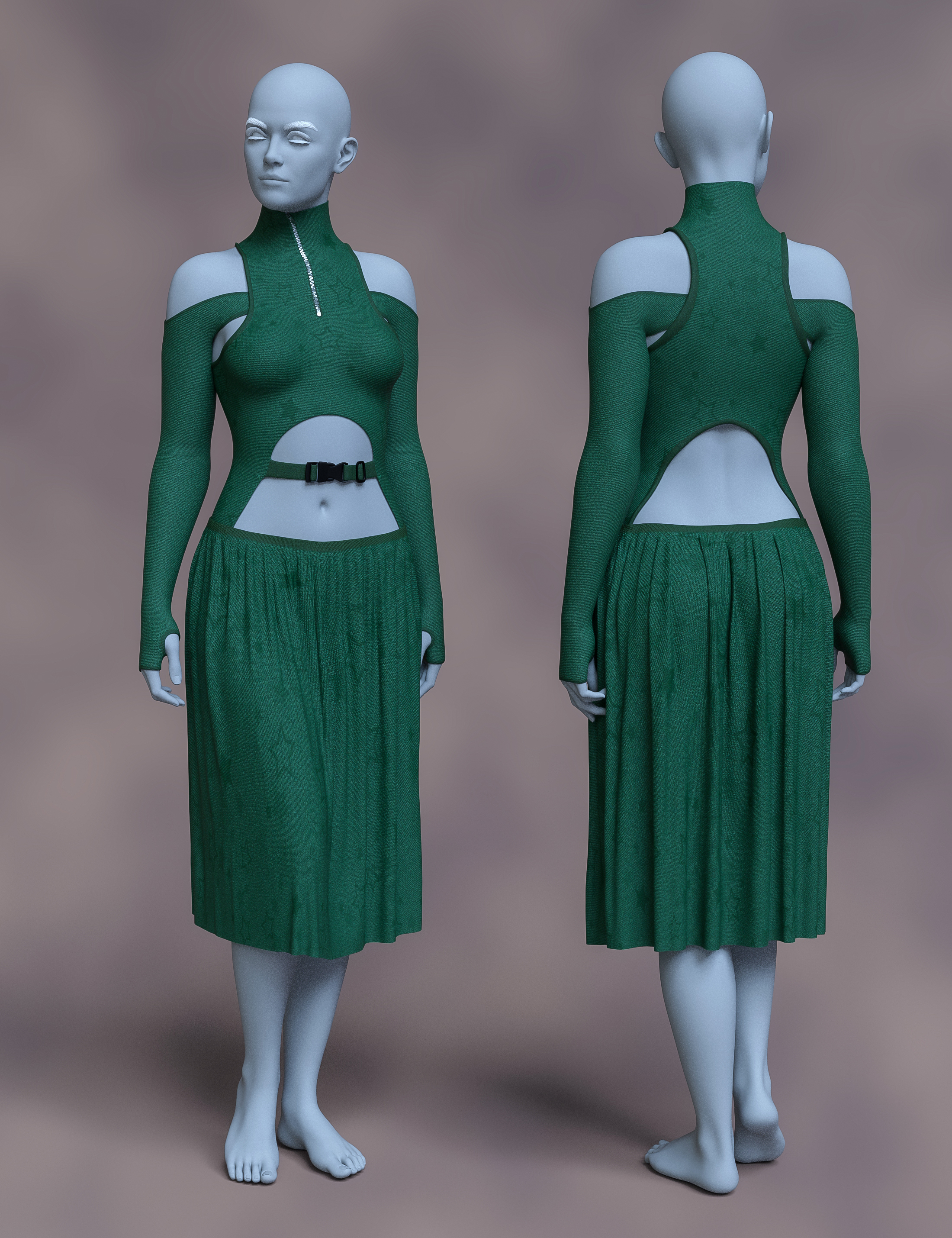 dForce Aesthetic Bodysuit Texture Add-on | Daz 3D