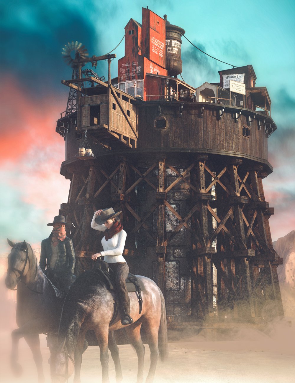 Wild West Outpost by: Ansiko, 3D Models by Daz 3D