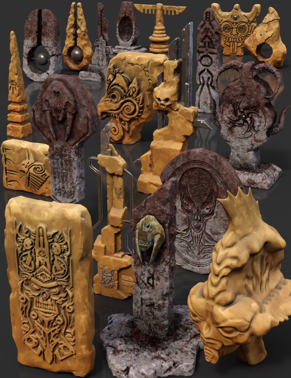 Ancient Aliens - Totems by: Aedilium, 3D Models by Daz 3D