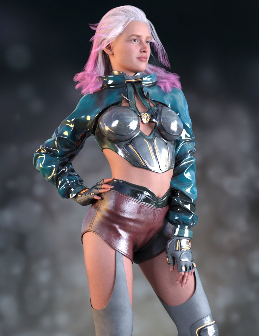 Techno Night Outfit for Genesis 9 by: Yura, 3D Models by Daz 3D