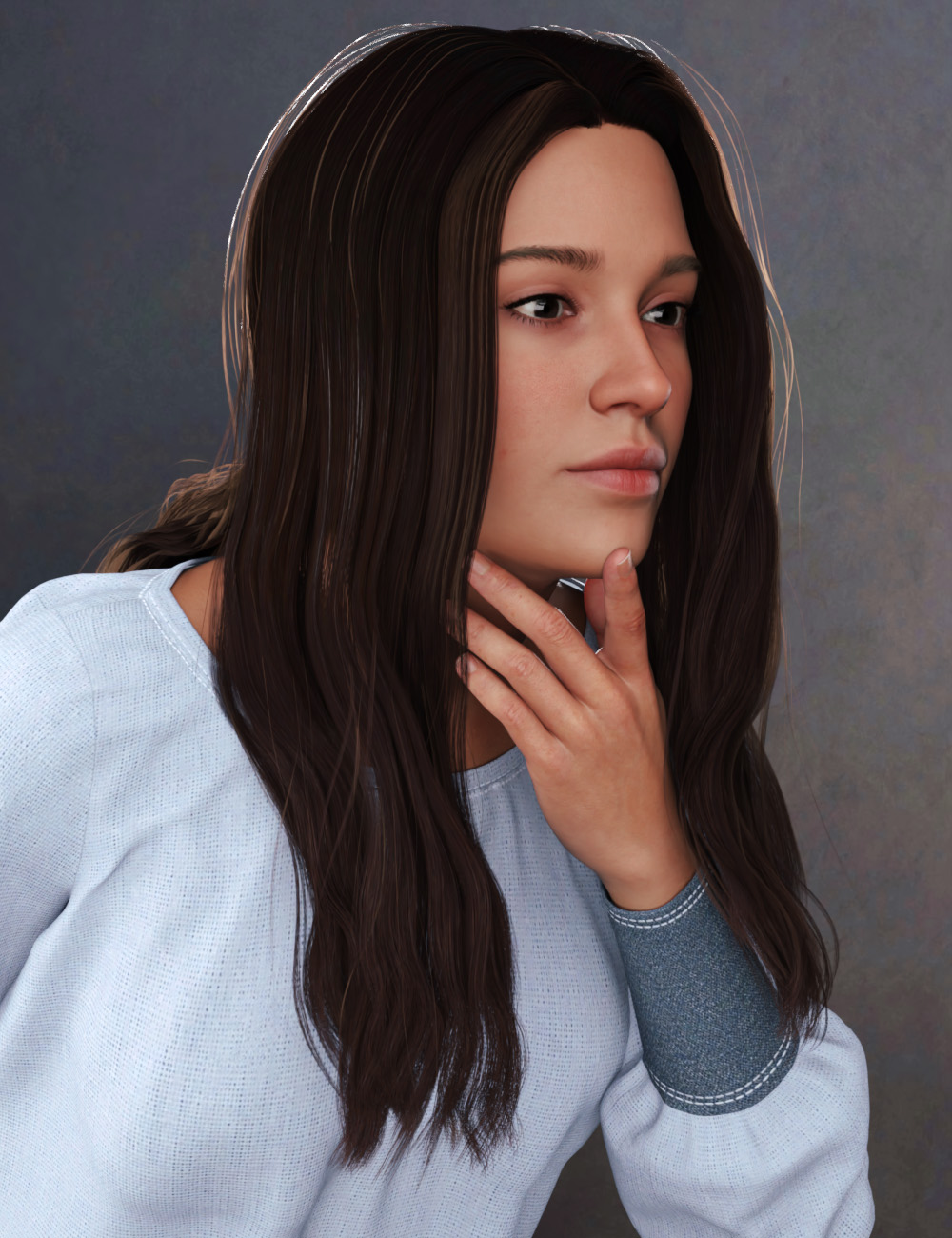 CL Long Natural Hair for Genesis 9 | Daz 3D