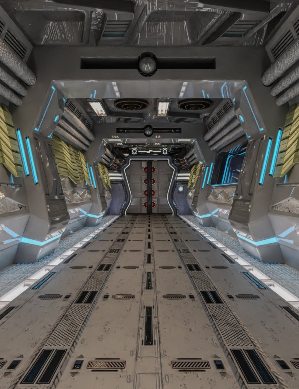 Sci-Fi Bunker Hallway by: Tesla3dCorp, 3D Models by Daz 3D