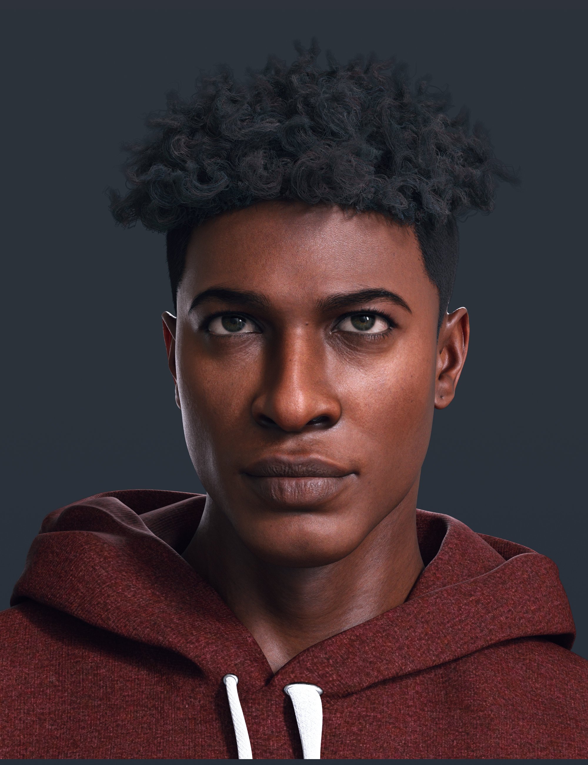 dForce AK Short Curly Hair for Genesis 9 and 8 Male | Daz 3D