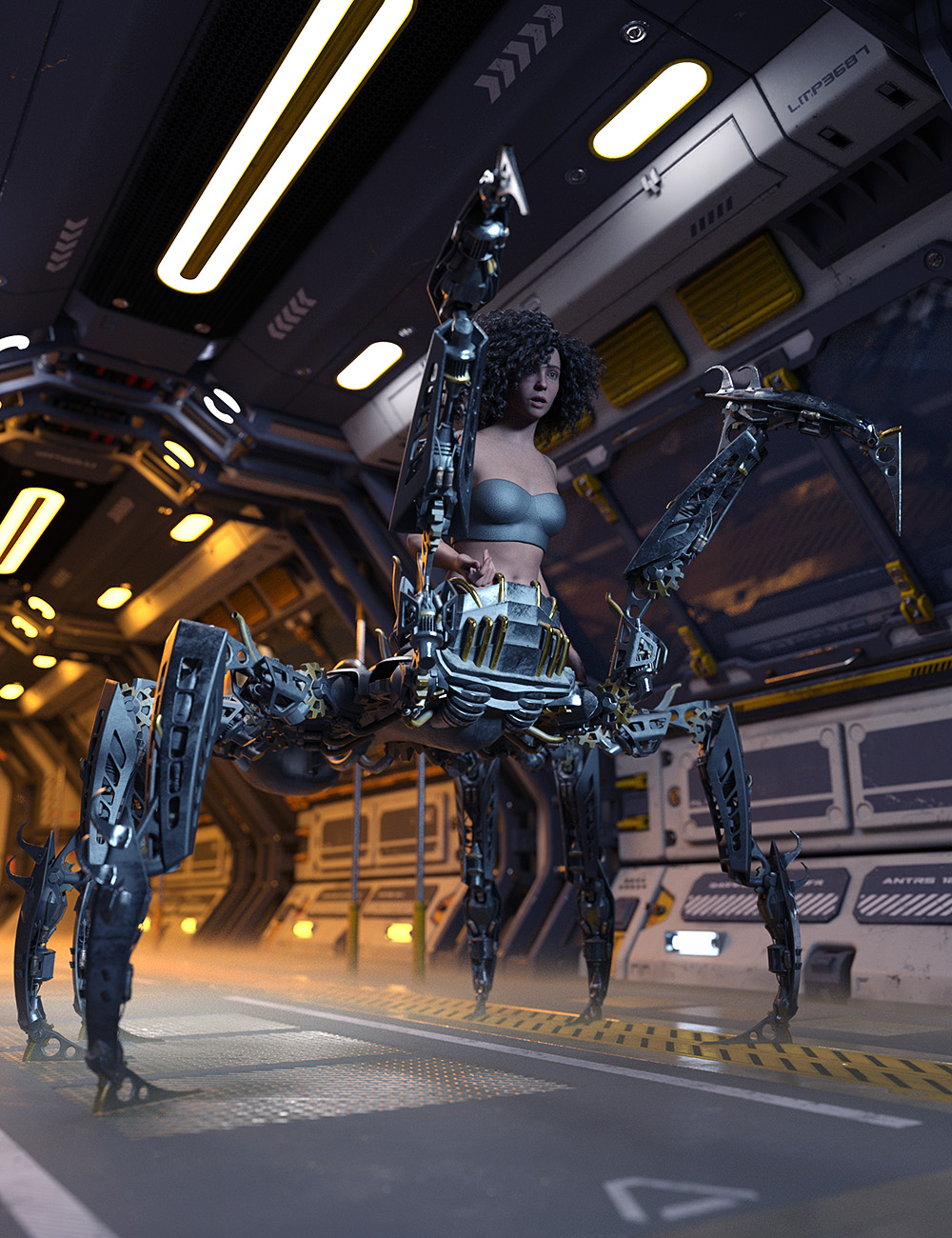 Spider Mech for Genesis 9 by: ForbiddenWhispersDavid Brinnen, 3D Models by Daz 3D