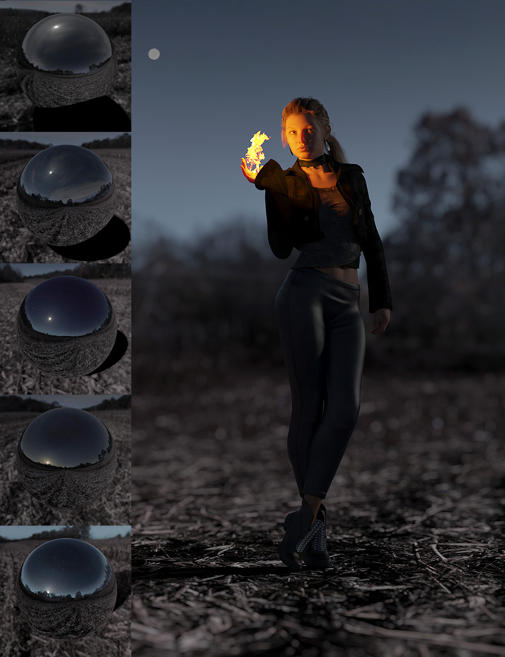 Orestes Iray HDRI Environments - Cornfield at Night by: Orestes Graphics, 3D Models by Daz 3D