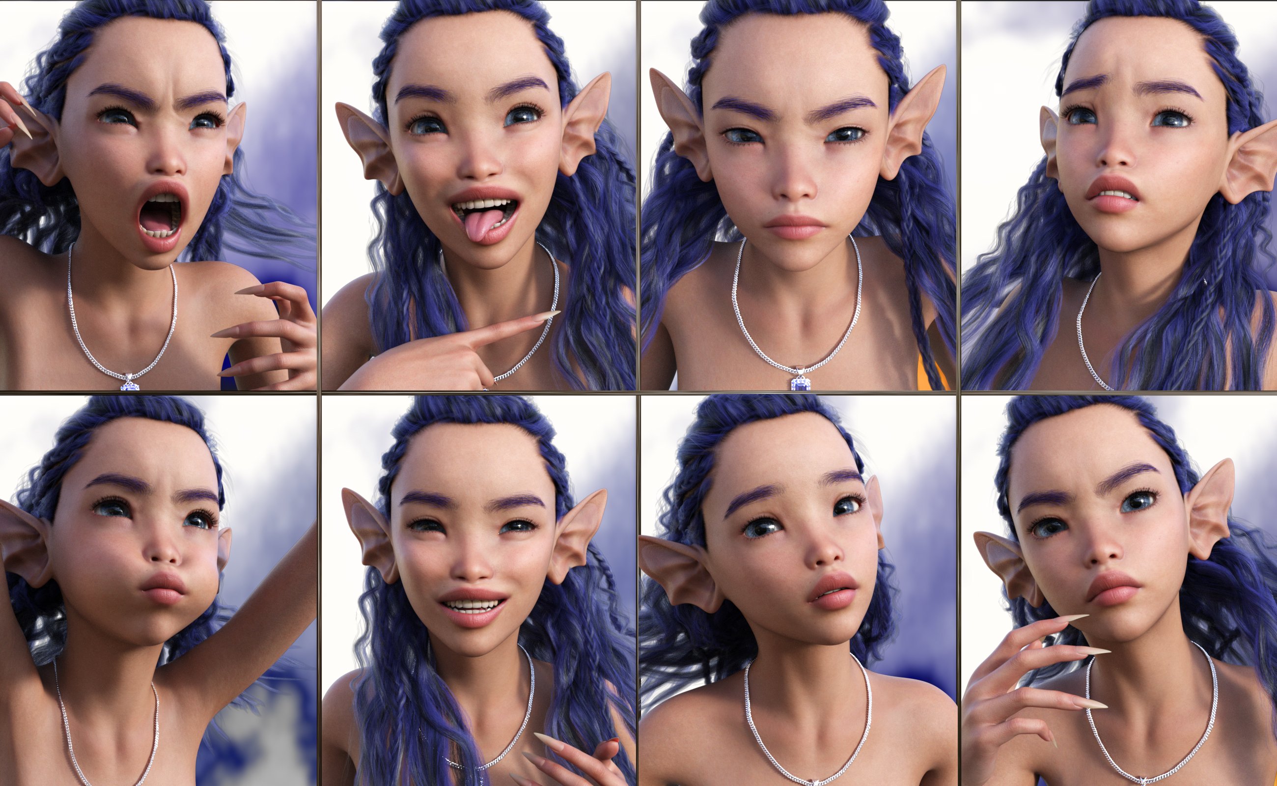 JW Mermaid Expressions for Calypso 9 Daz 3D