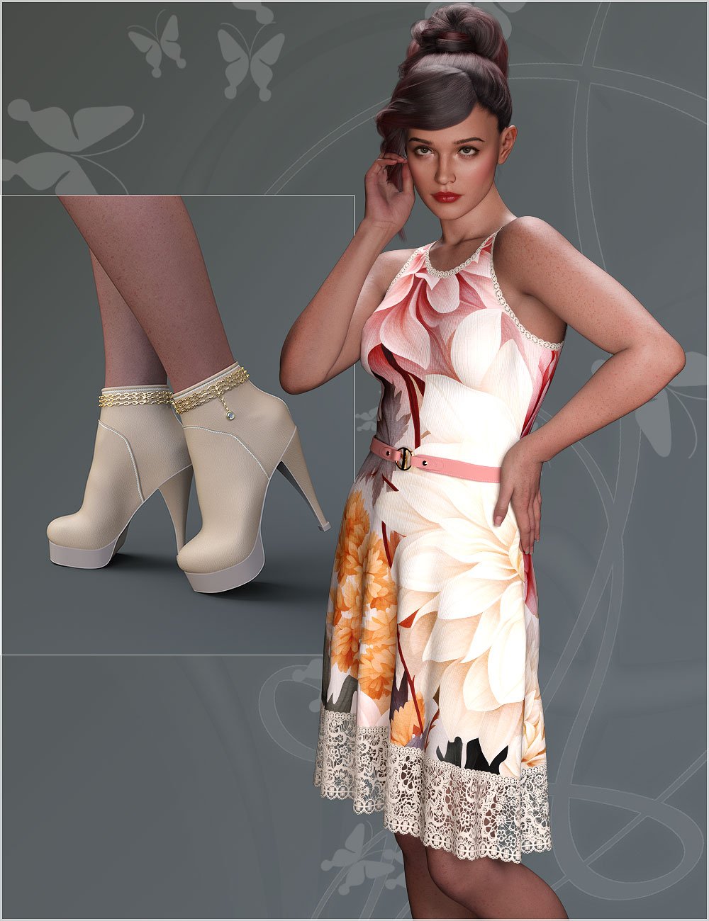 dForce Eden Outfit for Genesis 9 by: BelladzinesPandyGirl, 3D Models by Daz 3D