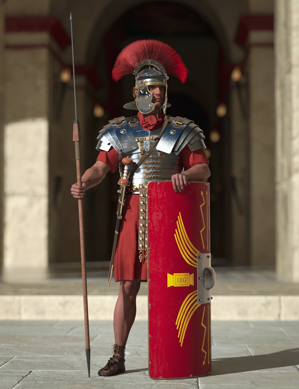Roman Legionary Outfit for Genesis 9 by: Protozoon, 3D Models by Daz 3D