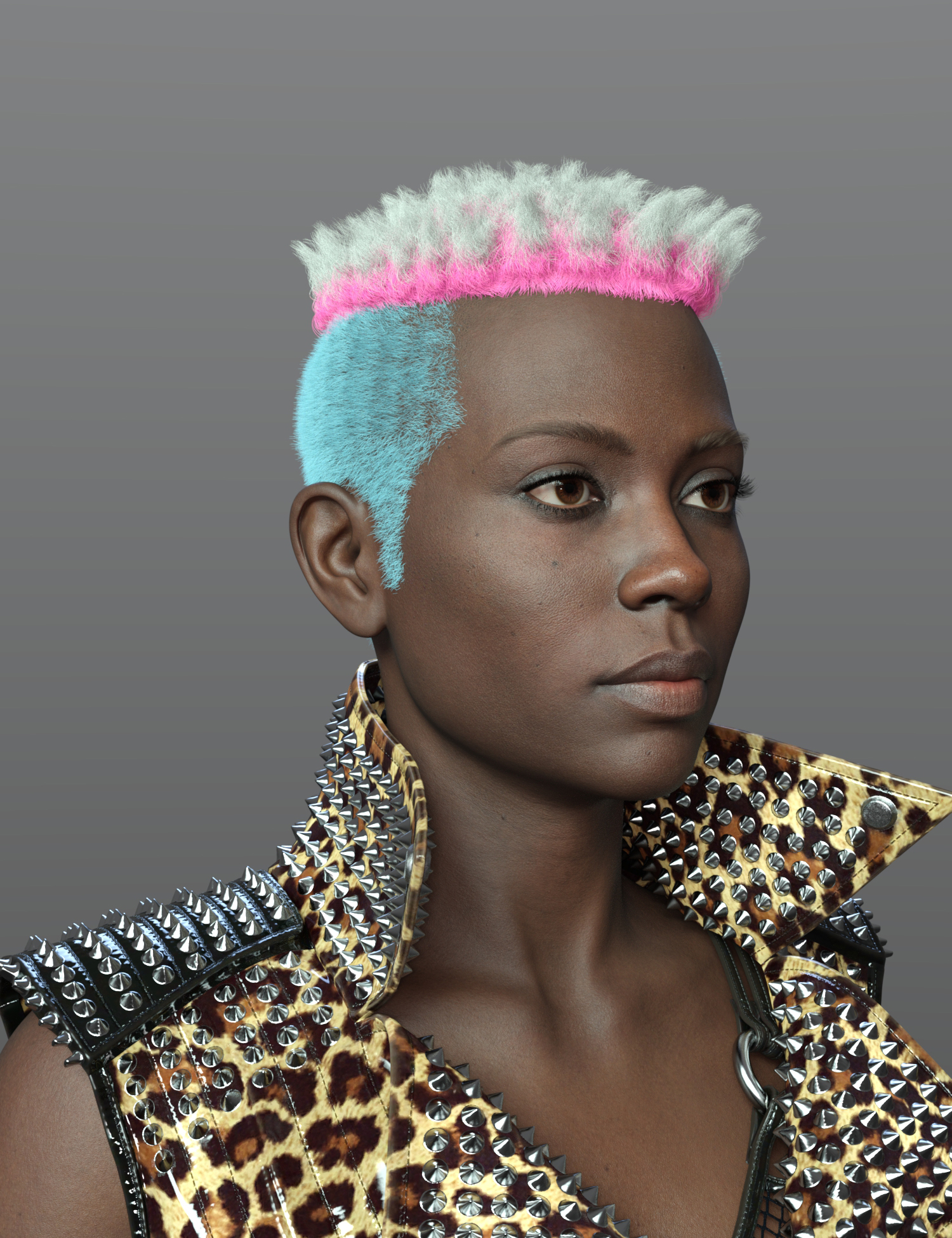 dForce SPR Spiky Hair for Genesis 9 by: Sprite, 3D Models by Daz 3D