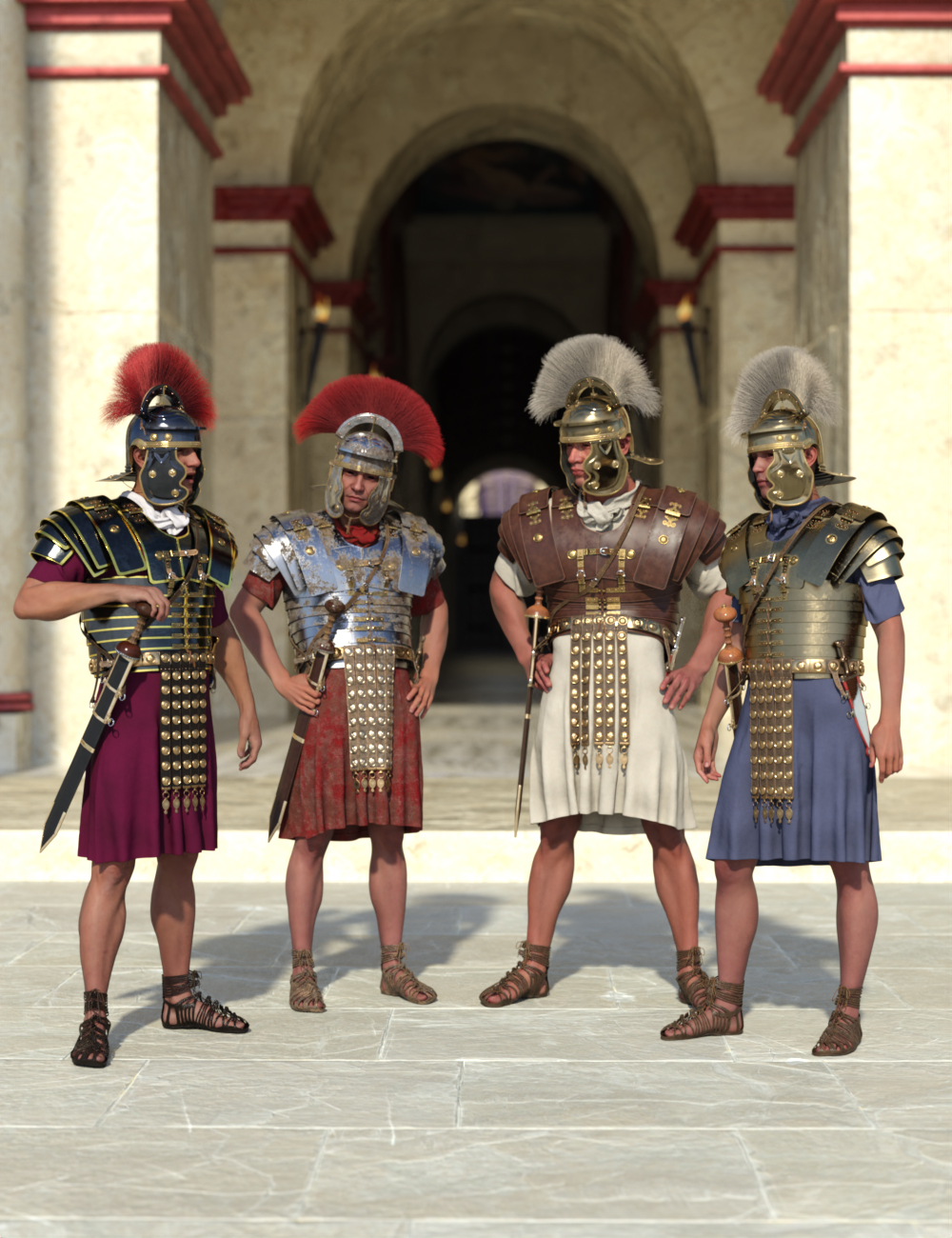 Roman Legionary Outfit Texture Add-on by: Protozoon, 3D Models by Daz 3D