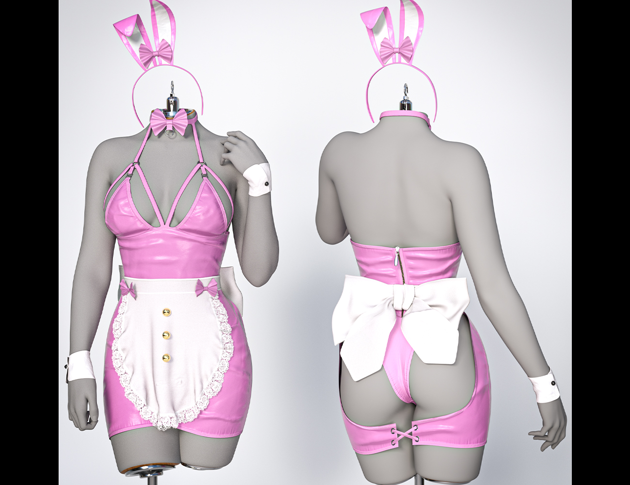 Dforce Bunny Maid Outfit For Genesis 9 8 And 81 Female Daz 3d