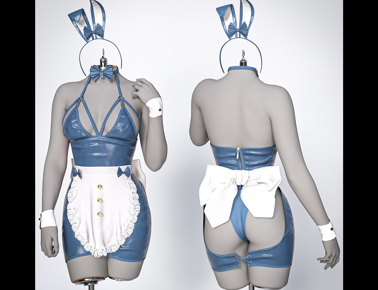 Dforce Bunny Maid Outfit For Genesis 9 8 And 81 Female Daz 3d 5260