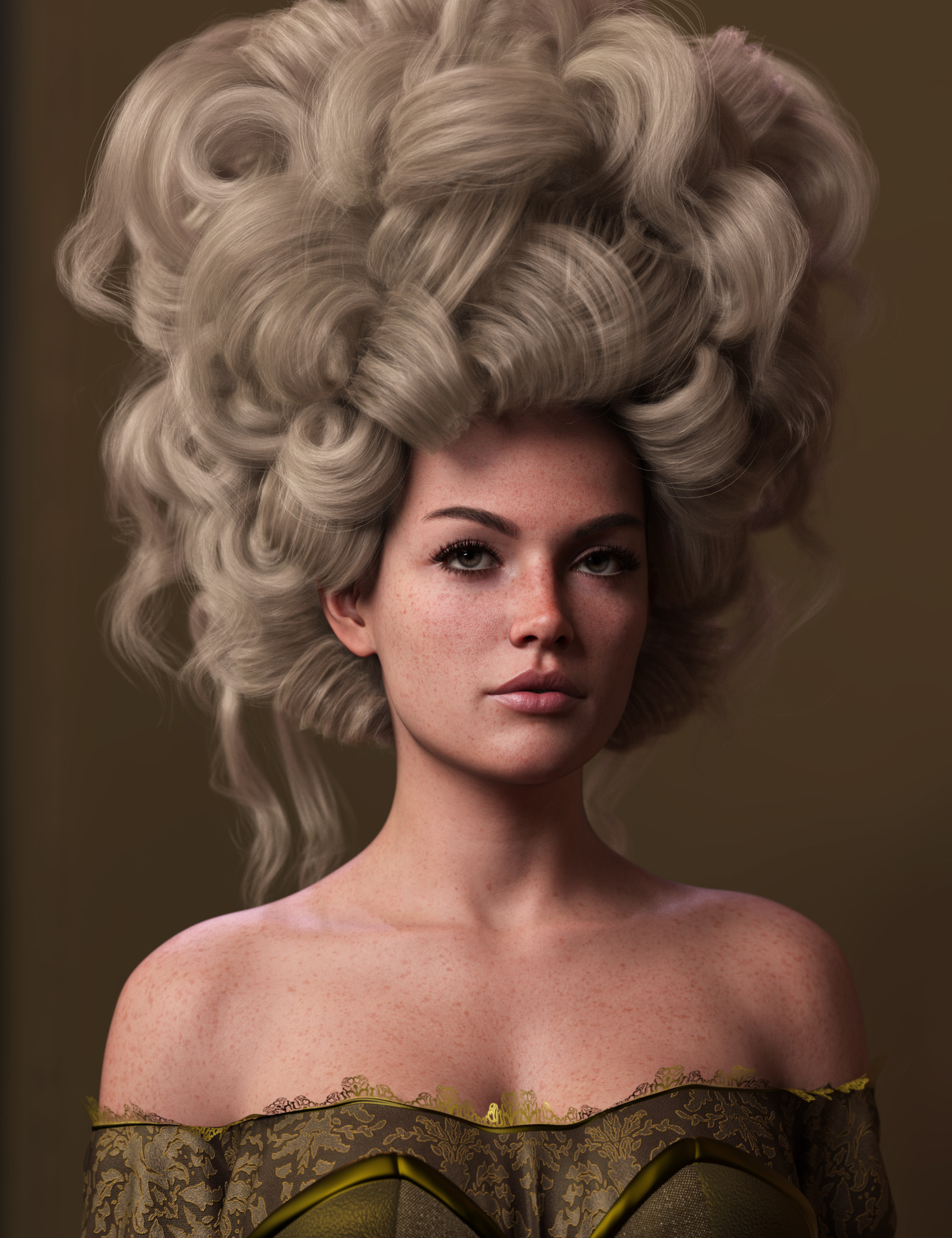 Historique Updo 2 Hair for Genesis 9 by: outoftouch, 3D Models by Daz 3D