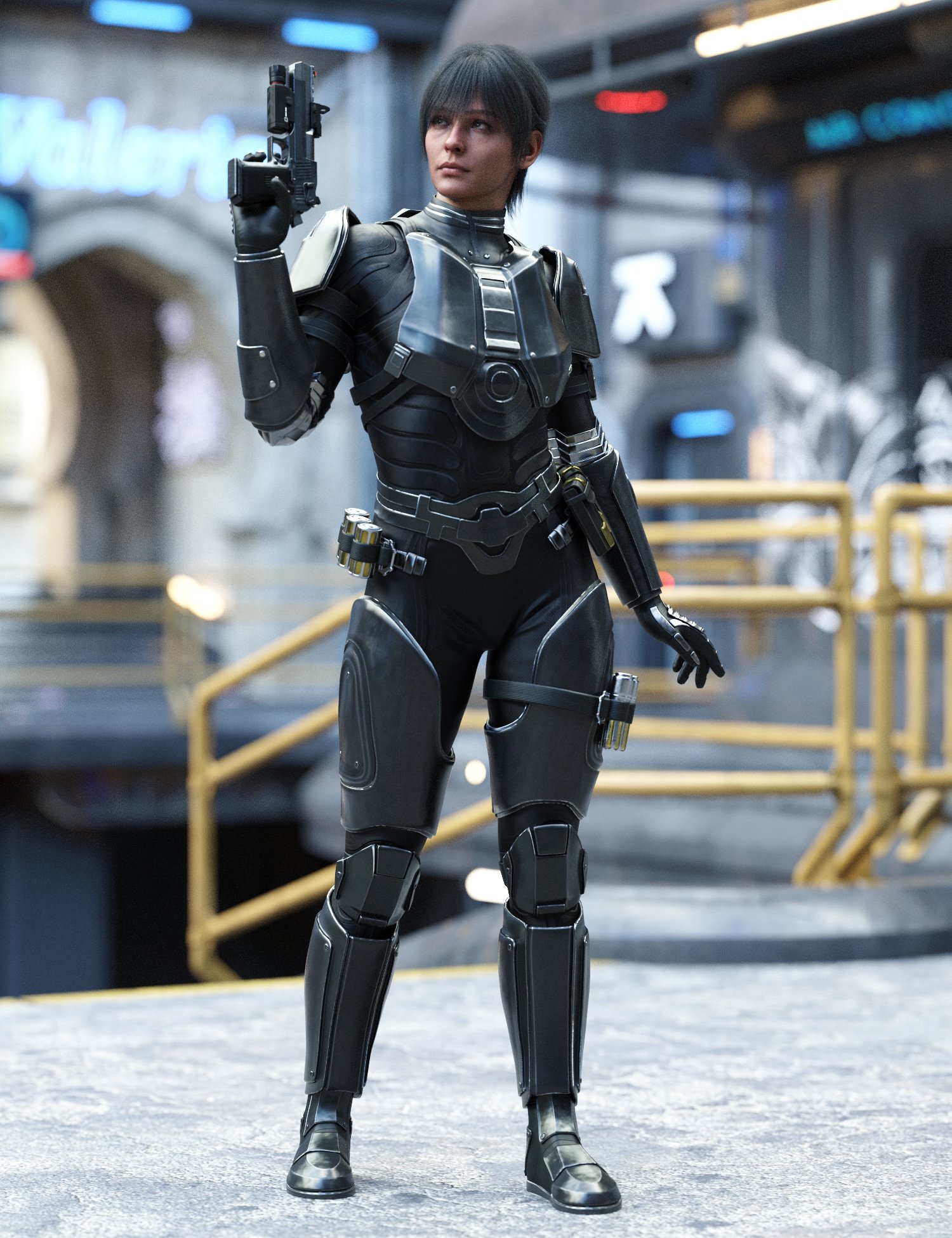 Futuristic Guardian Outfit for Genesis 9 by: fjaa3d, 3D Models by Daz 3D