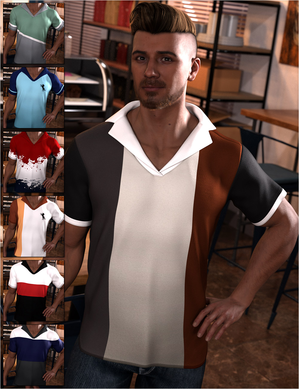 Tomboyish Textures for OOT Masculine Modern Shirts Collection | Daz 3D