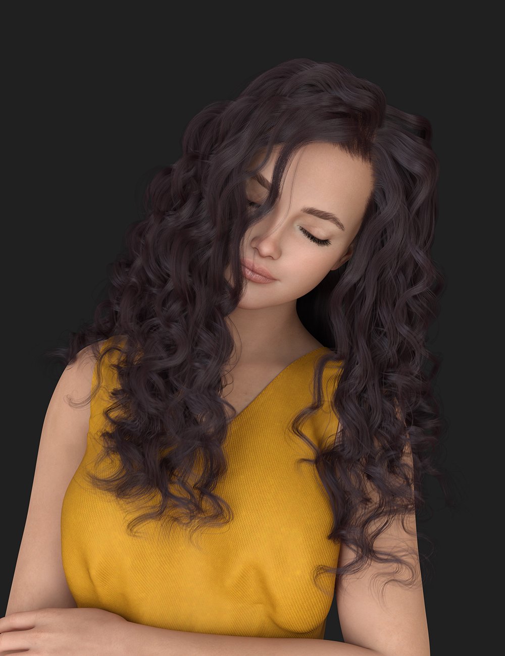 dForce XYZ Adorable Curly Hair for Genesis 9 by: XYZ, 3D Models by Daz 3D