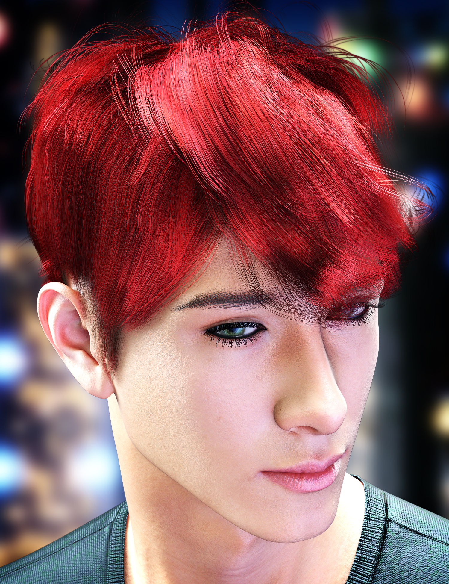 dForce Yuan Hair for Genesis 9 by: Propschick, 3D Models by Daz 3D