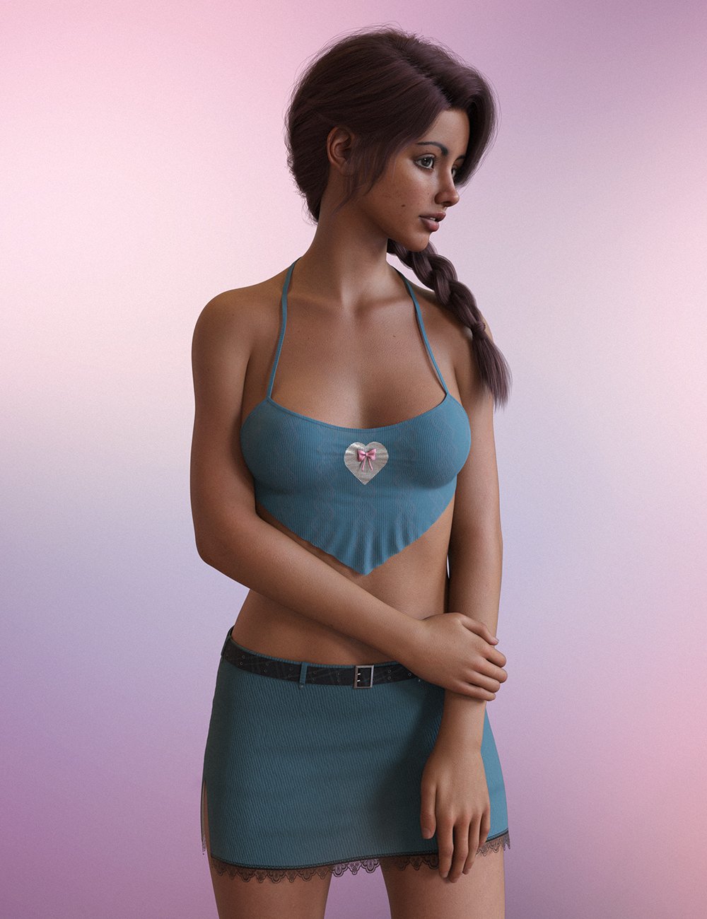 dForce Sweet Summer Breeze Outfit for Genesis 8 and 8.1 Females by: PrefoX, 3D Models by Daz 3D
