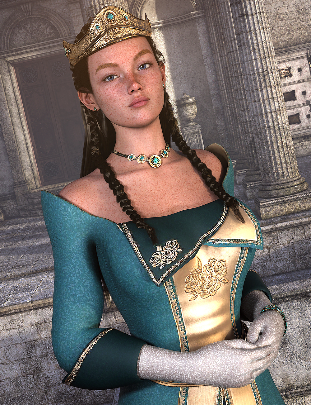 Fantasy Queen Texture Expansion for Fantasy Queen Outfit by: Val3dartbiuzpharb, 3D Models by Daz 3D