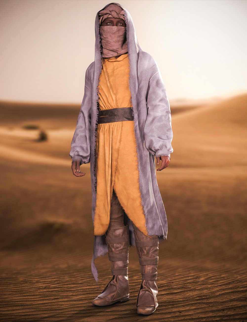 dForce Lost In Desert Outfit for Genesis 9 by: fefecoolyellow, 3D Models by Daz 3D