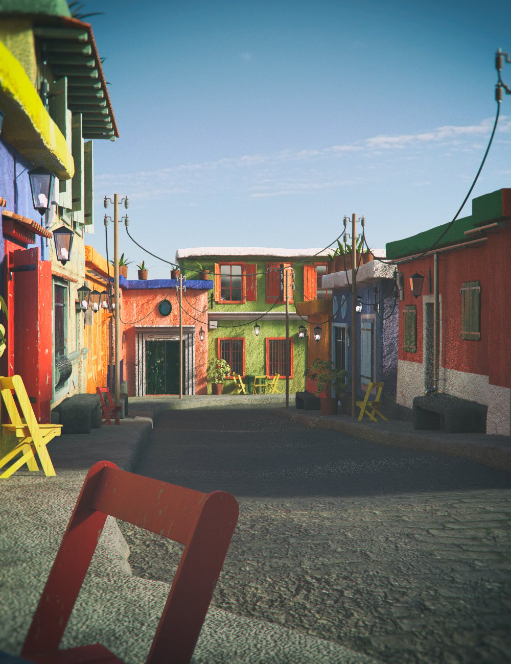 Colorful Toon Street by: Mely3D, 3D Models by Daz 3D