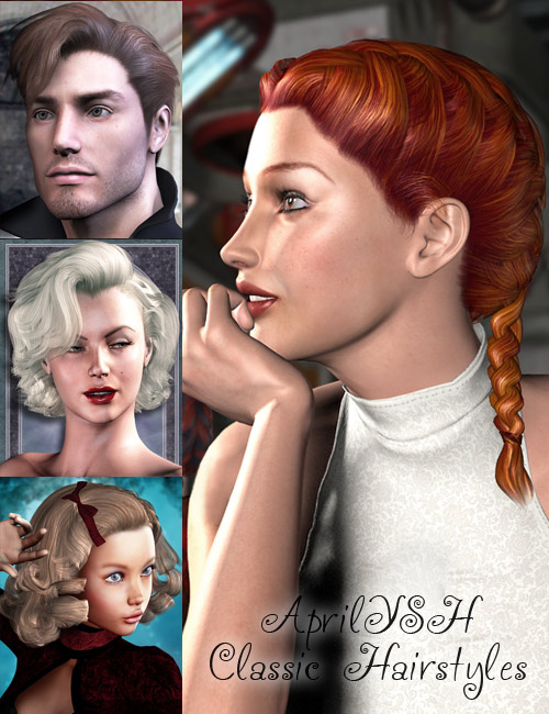 AprilYSH Classic Hairstyles by: AprilYSH, 3D Models by Daz 3D