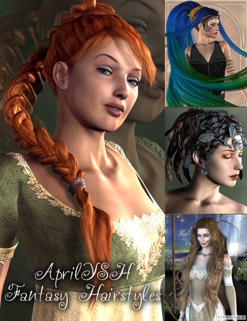 AprilYSH Fantasy Hairstyles by: AprilYSH, 3D Models by Daz 3D